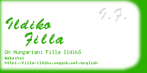 ildiko filla business card
